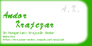 andor krajczar business card