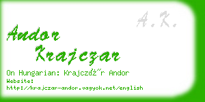 andor krajczar business card